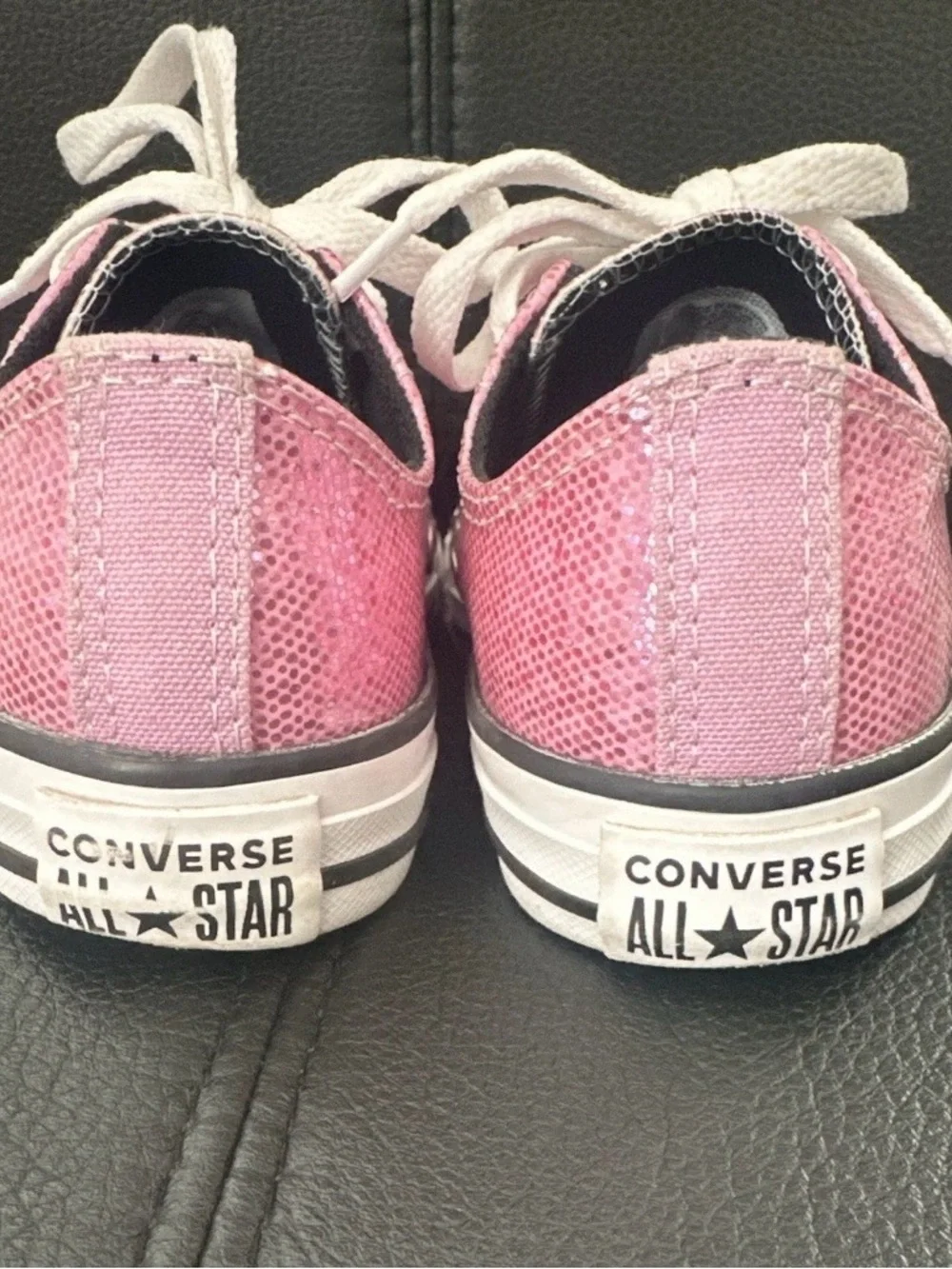 Converse Kids Pink Glitter Low Top Sneakers